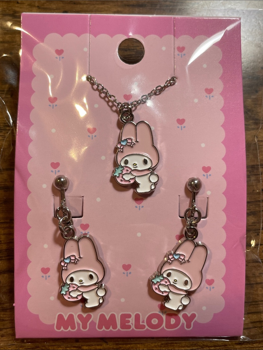 Sanrio My Melody Pink Necklace and Earring Set